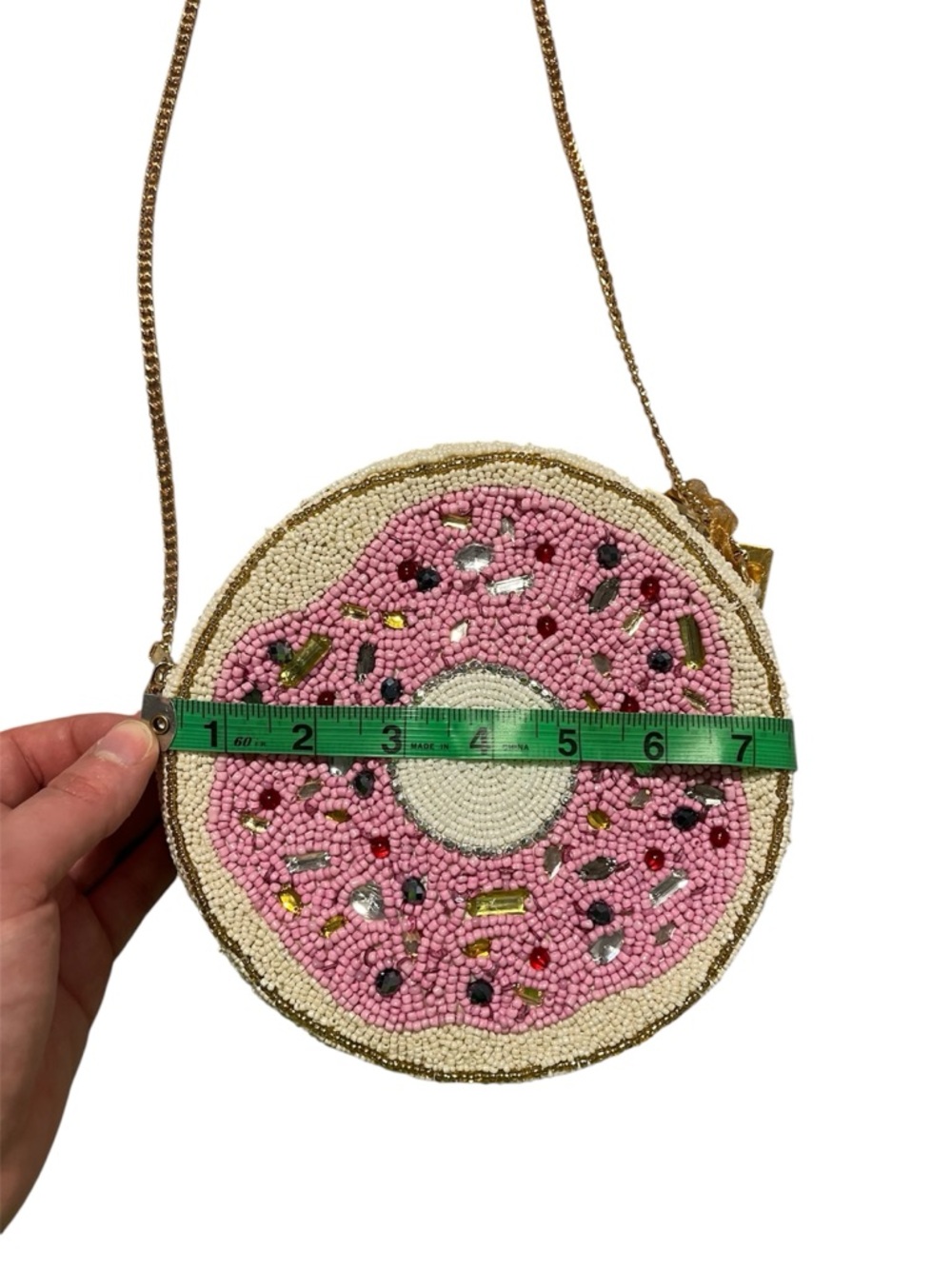 Pink Donut Beaded Crossbody Bag - Picture 5 of 5